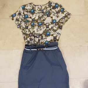 Banana Republic Blue Paperbag Waist Skirt, Size 4